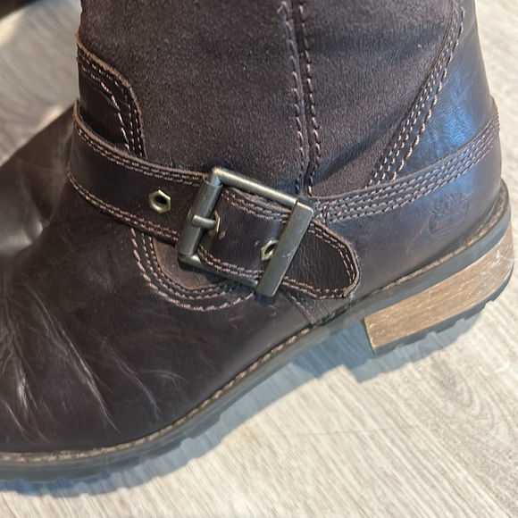 Timberland 6.5W Wide Leather & Suede Riding Boots Brown Equestrian Farmhouse - Picture 4 of 7